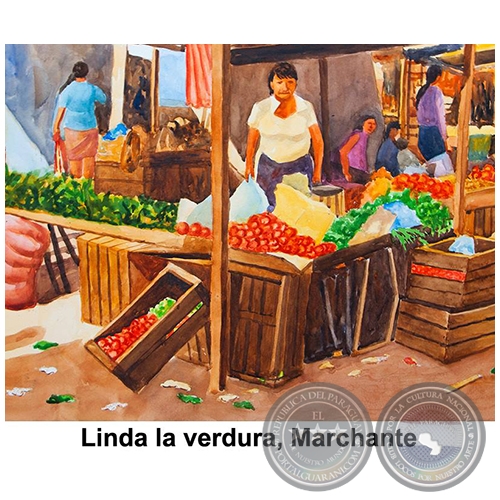 Linda la verdura, Marchante - Obra de Emili Aparici